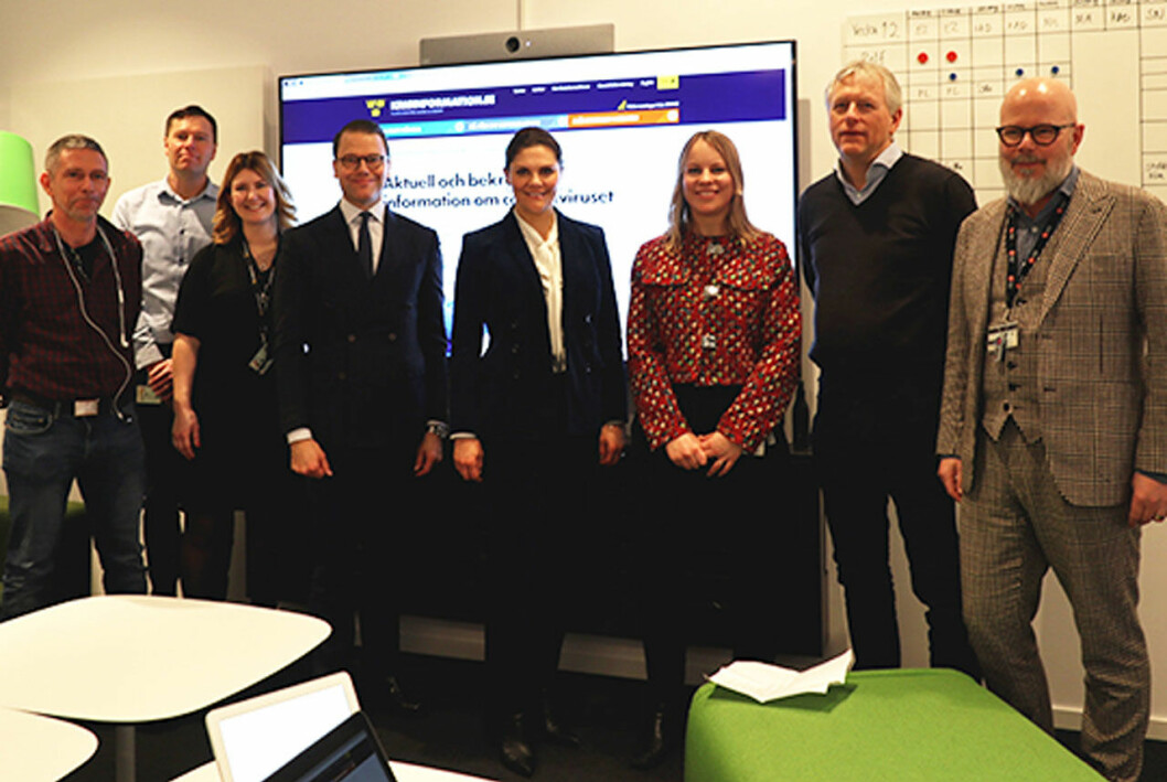 Kronprinsessparet med redaktionen för kriskommunikation.se.