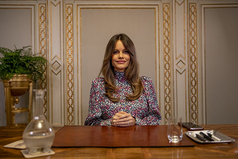 Prinsessan Sofia bar blusen under ett möte med Global Child Forum.