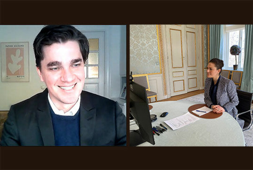 Kronprinsessan i möte med Martin Kragh vid UI. Foto: Kungl. Hovstaterna