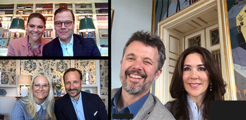 Victoria och Daniel i grodperspektiv. Kronprinsessan Victoria Prins Daniel Tronföljarmöte Mary Frederik Mette-Marit Haakon