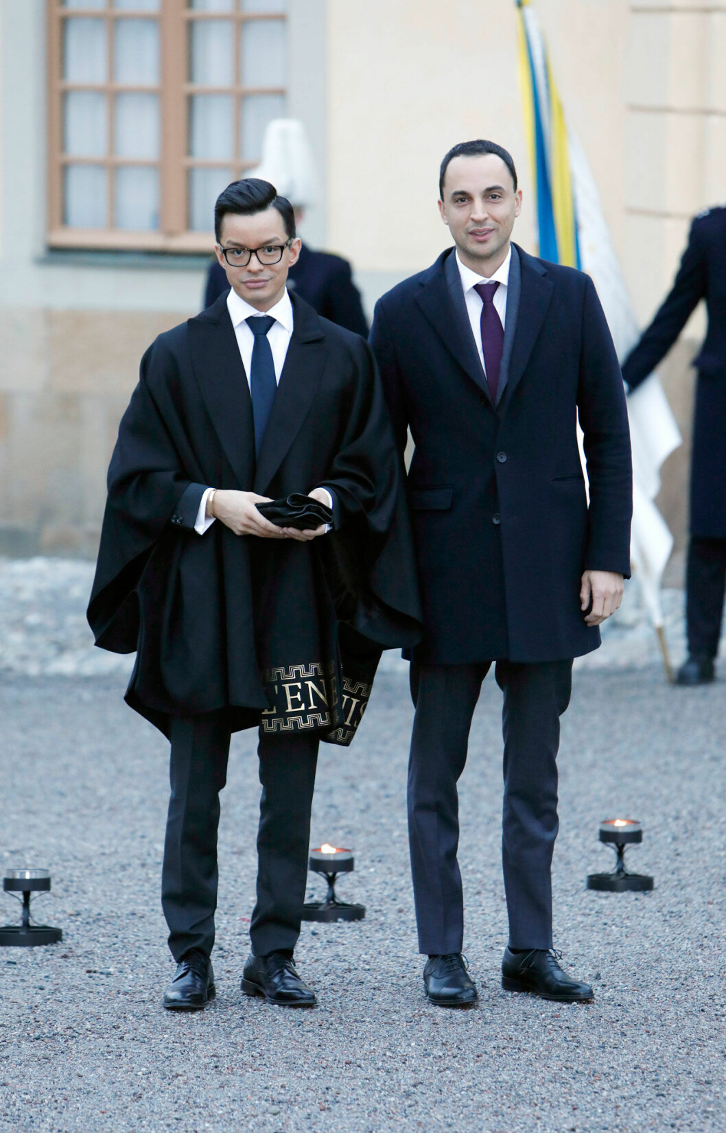 William Värnild och blivande maken Thomas under prins Gabriels dop. William Värnild
