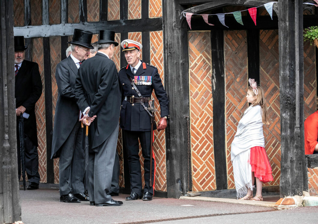 Barn som växer upp på Wndsor Castle.