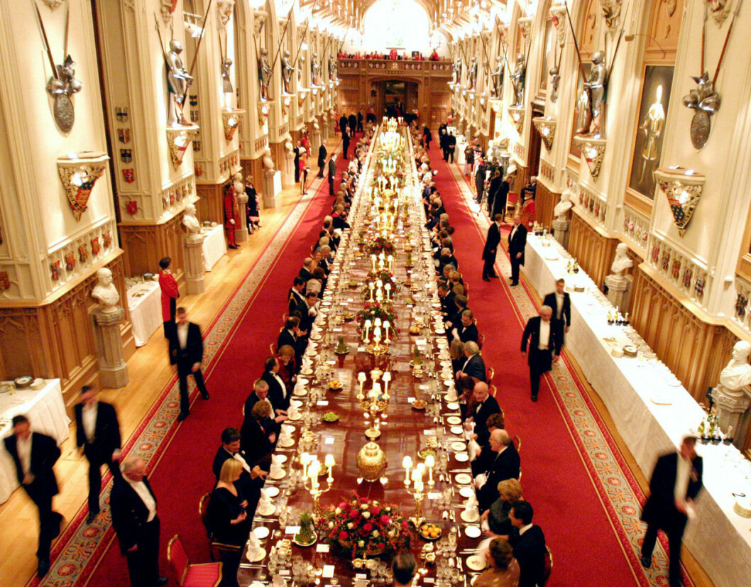 Galamiddag i St George’s Hall på Windsor Castle
