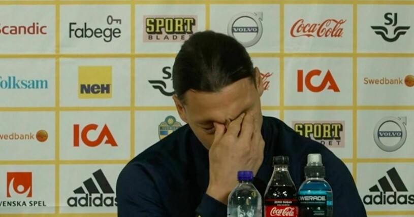 Zlatan Ibrahimovic brast ut i gråt när han pratade om barnen på en pressträff i mars.