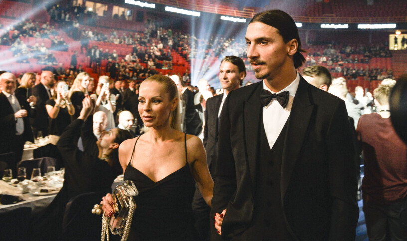Helena Seger och Zlatan Ibrahimovic på fotbollsgalan 2014.
